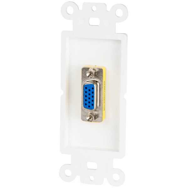 Main product image for Audtek HD15W VGA Coupler Wall Plate Insert White 151-401